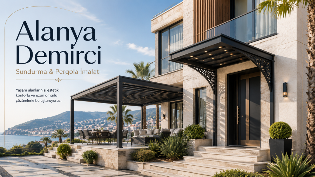 Alanya sundurma ve pergola imalatı yapan Alanya Demirci villa uygulaması